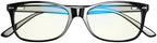 Swanwick Blue Light Blocking Glasses for Women, Men Anti Eyestrain Headache for Computer, Gaming, TV, Phone Screen. Sleep Aid. Classic Day Swannies (Large, Black)