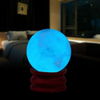 35MM Blue Luminous Quartz Crystal Sphere Ball Glow in The Dark Stone with Base
