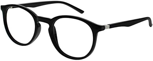 OPULIZE MET Blue Light Blocking Reading Glasses for Women Men, Slim Round Frame with Scratch Resistant and Spring Hinges, Computer Glasses with Anti-Reflective, Black,Brown,Purple +2 (Pack of 3)