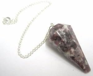 Beautiful Lepidolite Dowser Pendulum Healing Crystals, Metaphysical Divination Gemstone Pendulum Crystal Reiki Feng Shui, Meditation, Gift for Men Women