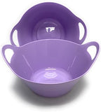 Mintra Home Plastic Bowls with Handles (4.5L Large 2pk, Lavender)