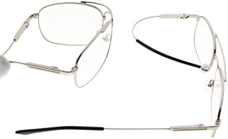 Eyekepper Blue Light Blocking Readers Memory Titanium Computer Reading Glasses Men Women, Transparent Lens (Silver,+1.75)