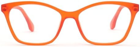 OPULIZE KAT Reading Glasses for Women Men, Cat-Eye Frame with Spring Hinges, Matt Orange +2.00 (Pack of 1)