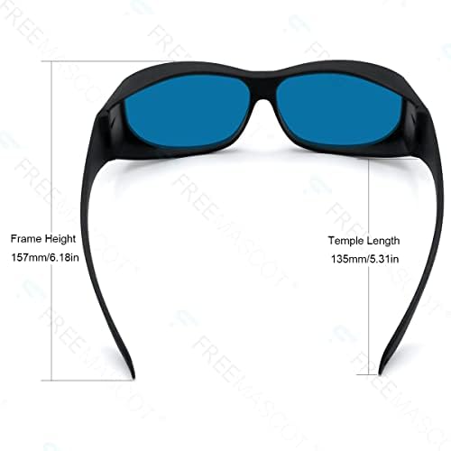 FreeMascot Professional OD 6+ 190nm-380nm / 600nm-700nm Wavelength Violet/Red Laser Safety Glasses