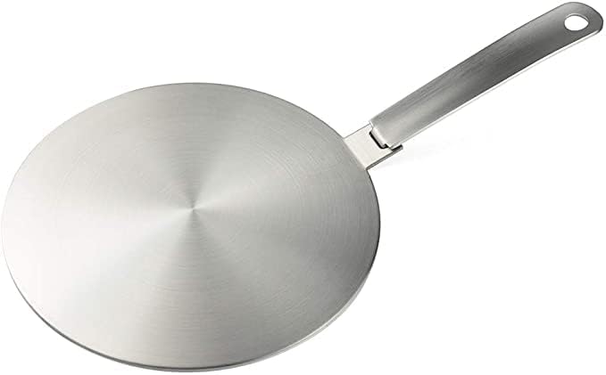 Heat Diffuser Stainless Steel Induction Adapter Plate Removable Handle Coffee Milk Cookware Induction Hob Heat Cooking Diffuser for Electric Stove 5.5inch