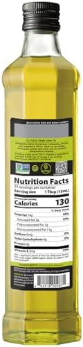 Oli by Nutrioli Extra Virgin Olive Oil, Cold-Pressed Authentic Blend of 3 Premium Spanish Olive Varieties, Glass Bottle, 16.9 Fl Oz