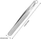 2 Pcs Universal Nose Hair Trimming Tweezers, Stainless Steel Nasal Clippers with Friendly Round Tip for Men & Women for Noses Hair, Brow, Sideburns & Body (Silver)
