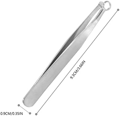 2 Pcs Universal Nose Hair Trimming Tweezers, Stainless Steel Nasal Clippers with Friendly Round Tip for Men & Women for Noses Hair, Brow, Sideburns & Body (Silver)