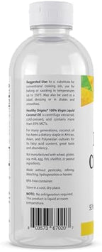 Healthy Origins Coconut Oil, Liquid (100% Virgin) - Virgin, Unrefined, Cold-Pressed Liquid Coconut Oil - 93% MCTs - Centrifuge Extracted Coconut Oil - 20 fl Oz