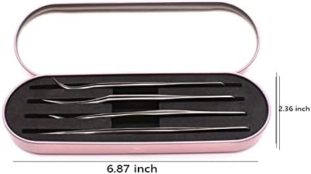 Professional Tweezers Storage Case Activated Sealed Box Eyelash Extension Tools Container, 1 Pc (Pink)