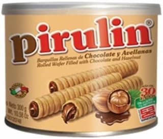 Latinsabor Venezuela Snacks Sweet Pack: COCOSETTE Cookie Wafers 50 gr (4 Pack) + SUSY Cookie Wafers 50 Gr (4 pack) + Pirulin Wafer Filled with Hazelnut and Chocolate Can 300 gr