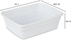 (2 Pack) 8 Qt White Plastic Dishpan, BPA-Free Multi-Purpose Wash Tub for Kitchen Sink, Compact Easy-to-Clean Dish Basin Fits Single/Twin Sinks, Food Safe for Dishes & Produce
