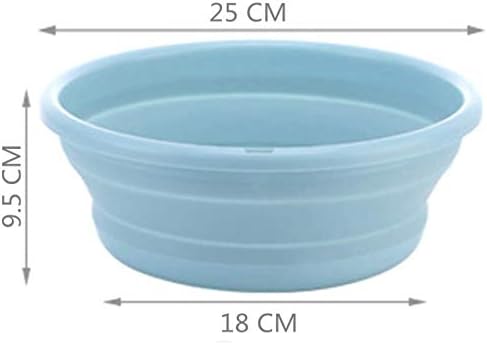 10" Multi-Purpose Collapsible Dish Tub Bowl BPA-Free Round Lightweight Collapsible Wash Basin (Blue)