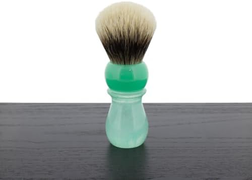 Yaqi Two Band Silvertip Shaving Brush, Mountain Lake Handle, 24mm