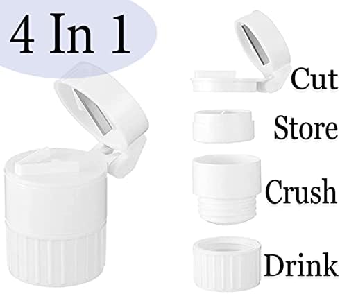 Rehabilitation Advantage 4-in-1 Pill Cutter, Crusher, Storage Container, and Water Cup