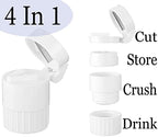 Rehabilitation Advantage 4-in-1 Pill Cutter, Crusher, Storage Container, and Water Cup