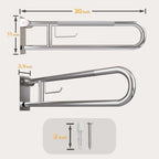 Toilet Grab Bar, Fold Down Grab Bar with Paper Holder, Knurled Anti-Slip Grab Bars for Toilet, Stainless Steel Handrails Toilet for Seniors Disabled Elderly Pregnant, Brushed Nickel, 30 Inch
