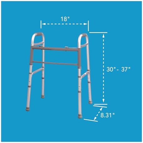 CAREX Folding Walker for Seniors, 30-37 Inches, 1 Count