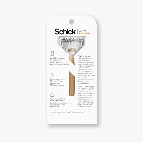 Schick Xtreme Bamboo Razor - Eco Friendly Disposable Razors, Bamboo Handle