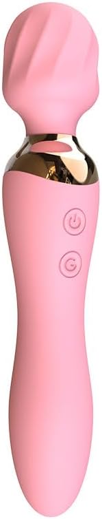 Quiet Powerful 24 Modes Double-Headed Silicone Massage Rod for Women Portable & Handheld Personal Bullet Tool for Quick Relaxation - Pink HC013011