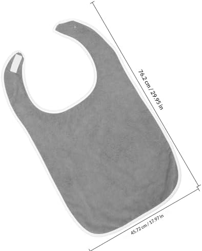 Luxshiny Adult Bib for Seniors and Adults, Reusable Non-slip Waterproof Feeding Bib Soft Fabric, Gray Protective Clothing for Mealtime and Daily Care