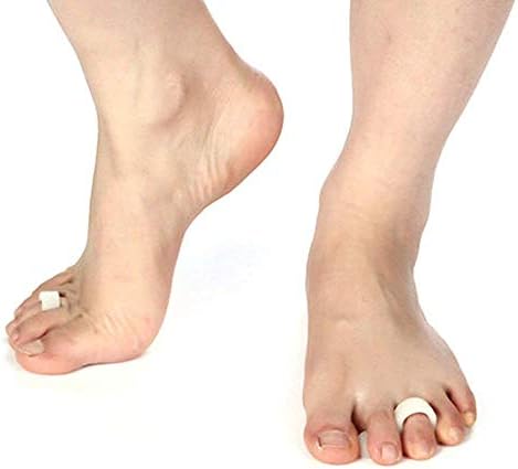 DOMG 2Pair/4Pcs Gel Hammer Toe Crest Pads - Right and Left Soft Silicone Hammertoe Support Crest Cushion - Corrector and Straightener for Overlapping, Curled, Curved, Claw Toe, Diabetes Toes