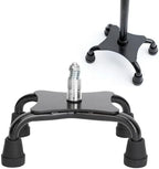 ZJchao Support Cane Tip, Stainless Steel Walking Cane Quad Foot Slip, Walking Stick Base, Prevention Stable Support Four Point Support Base Solid Construction with LED Light, ZJchaom8ghugiwnq