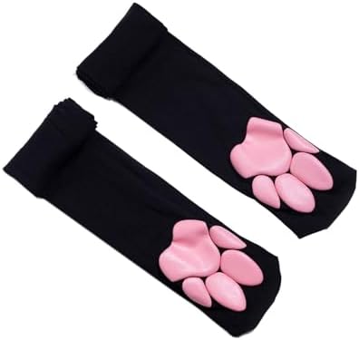 3D Cat Paw Pad Socks,Puffyed Pawpad Socks Thigh High Socks for Girls kids Women Cosplay Over The Knee Stockings