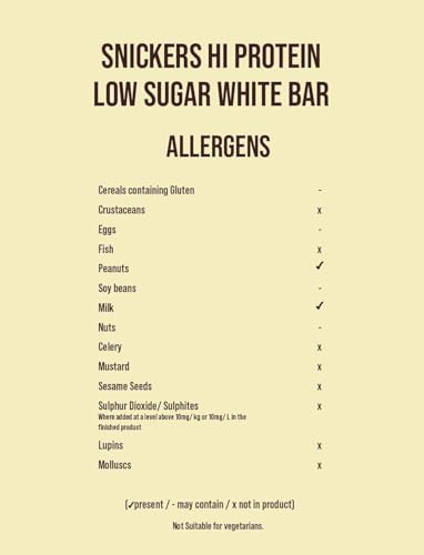 Snickarss HI-Protein Bar Chocolate Delicious Recovery Fuel for Fitness & Snacking (12 Pack, White)