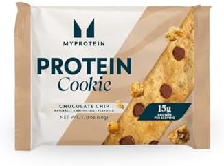 Myprotein Baked Protein Cookie, Chocolate Chip Flavor, High Protein Snack with 60g Protein Per Box (15g Per Cookie), 6 Soft-Baked 60g Cookies, Delicious Post-Workout Treat, 210 Calories Each