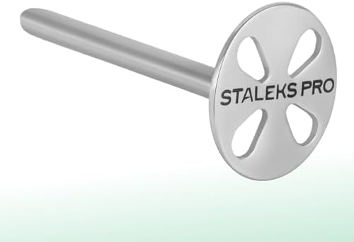 STALEKS PRO Expert Elongated PODODISC S (15mm) – Stainless Steel Pedicure Disc with 5 x 180 Grit Disposable Files for Hardware Pedicure & Hard-to-Reach Areas