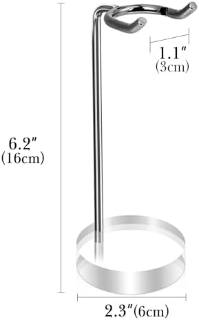 Linkidea Stainless Steel Razor Stand, Shaving Holder Weighted Acrylic Base, Compatible with Gillette ProGlide Power, Merkur 23C, Schick Hydro Sensitive (Silver)