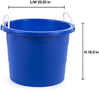 United Solutions Easy-Access Storage Rope Handle Tub, 19 Gallon, Blue, 2 Count (TU0335)