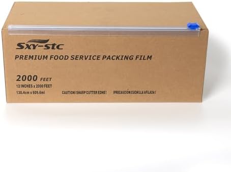 Plastic Food Wrap Thick Enough for daily use Stronger for Comercial Use Durable With Slide Cutter 12"wide 2000 Feet long Home and Commercial Use Food Service