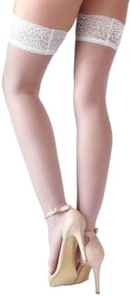 Cottelli Collection Stay-Ups, White, Size 5, 75 Gram