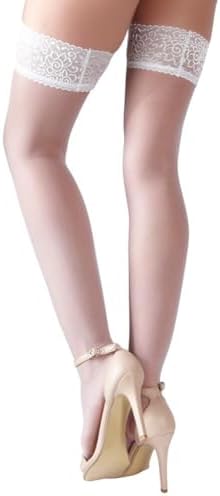 Cottelli Collection Stay-Ups, White, Size 5, 75 Gram