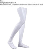 Women's Latex Wetlook Extra Long Stockings Striped Thigh High Stockings Knee High Socks