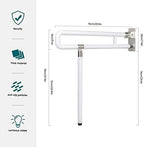 Handicap Grab Bars Rails, 29.5 Inch Foldable Toilet Grab Bar Flip Up Arm Rails with Anti-Slip Grip Shower Assist Aid Safety Rails for Elderly Pregnant Women Disabled Handicap Bar