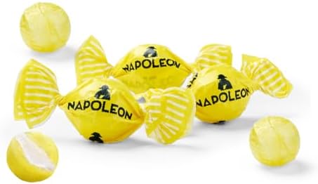 Napoleon Sour Lemon Balls Individually Wrapped Hard Candy Sour Bon Bons Gluten Free, Dye-Free Candy 10 Ounces