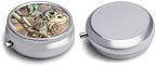 Coffee Bean Owl Pill Organizer Cute Pill Box Decorative Metal Pill Case Portable Vitamin Organizer Travel Medicine Holder Mini Pill Storage Container for Purse