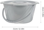 FRCOLOR Portable Toilet for Elderly with Handle and Lid 12.2 Inch Splash-Proof Chamber Pot Bedside Urinal Commode Chair for Bathroom Safety and Daily Living Assistance