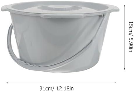FRCOLOR Portable Toilet for Elderly with Handle and Lid 12.2 Inch Splash-Proof Chamber Pot Bedside Urinal Commode Chair for Bathroom Safety and Daily Living Assistance