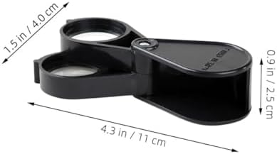 Angoily Foldable Double Lens Mini Magnifier 10x 20x Handheld Jewelry Loupe Small Metal Magnifying Tool for Watch Repair and Identification, Portable Black Magnifier for Crafts