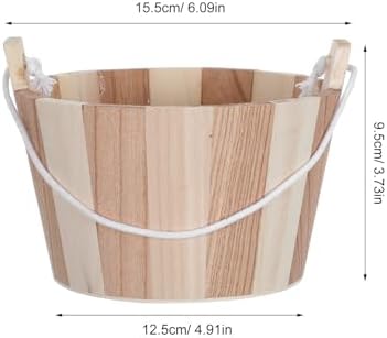 Russian Sauna Accessories, Wooden Salt Bucket, Natural Water Pail, Foot Soak Basin, Spa Hot Tubs for Steam Rooms Bathhouses Bath Broom Steamer