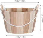 Russian Sauna Accessories, Wooden Salt Bucket, Natural Water Pail, Foot Soak Basin, Spa Hot Tubs for Steam Rooms Bathhouses Bath Broom Steamer