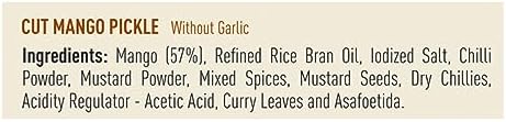 Priya Cut Mango Pickle W/o Garlic 300 gms
