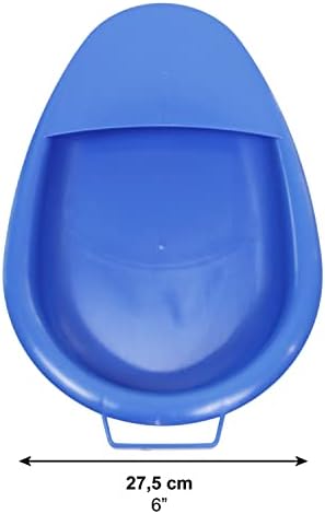 PEPE Mobility Bed Pan for Women and Men, Portable with Handle, Commode Pan for Elderly, Handicapped and Disabled, Lightweight, Blue