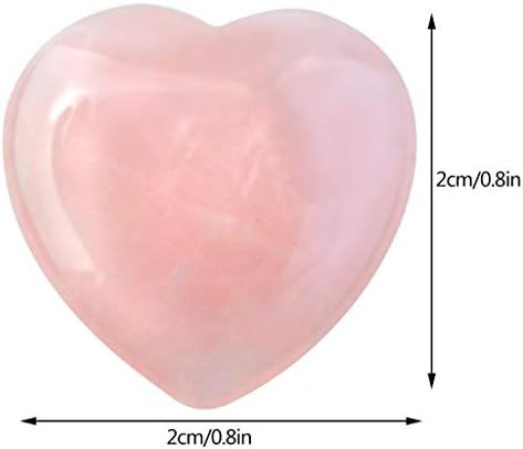 Marrywindix 15 Packs 0.8 Inches Healing Crystal Natural Rose Stone Heart Love Carved Palm Worry Stone Chakra Reiki Balancing
