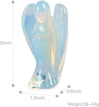 Artistone Opalite Crystal Guardian Angel Figurines Stone Decor Healing Crystals Set,Carved Gemstone Pocket Prayer Angel Statue Reiki Gifts Ornament(Pack of 2)