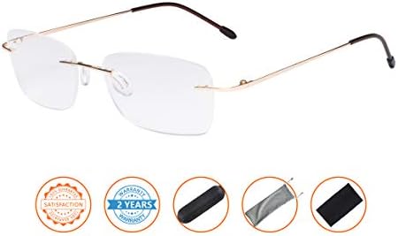 CessBlu Rimless Reading Glasses Design Readers for Women Men